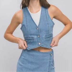 Love Tree Denim Vest L